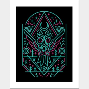 owl line art Posters and Art